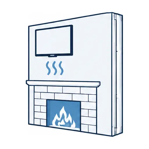 Schematic: a TV above a fireplace