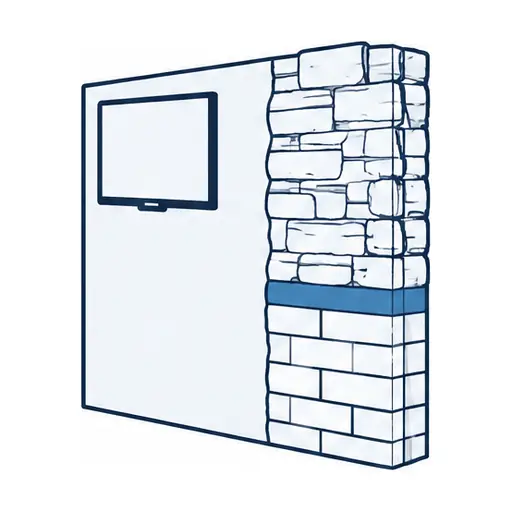 Schematic: Stone, ledger stone or brick (fireplace and feature walls)